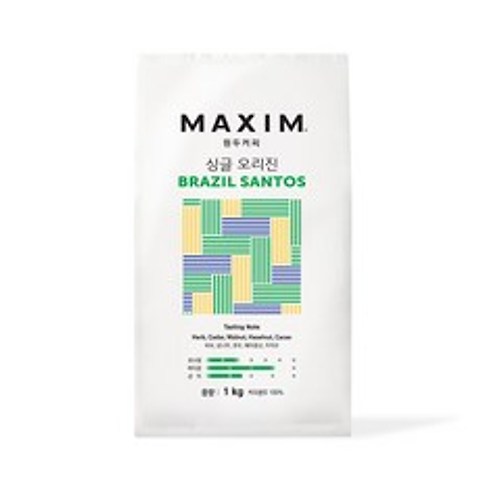 맥심 원두커피 싱글 오리진 브라질 산토스, 홀빈(분쇄안함), 1kg