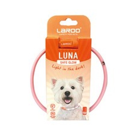 라루 루나 강아지 LED목걸이 F33 중소형견용, 핑크