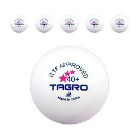 타그로 ABS 시합용 탁구공, 흰색, 6개