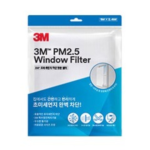 쓰리엠 PM 2.5 초미세먼지 차단 윈도우 필터, 1개