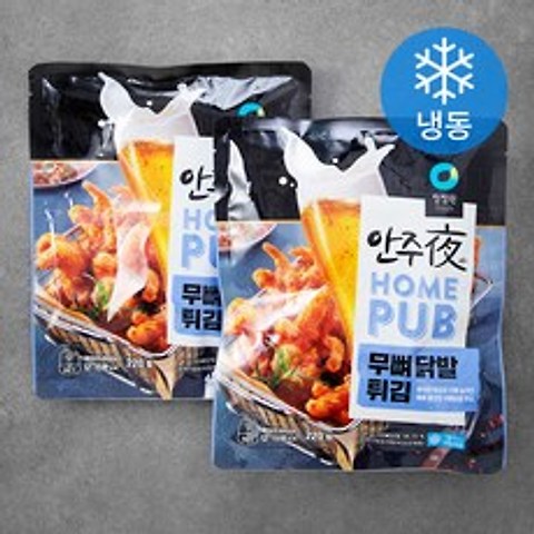 로켓프레시] 청정원 안주야 홈펍 무뼈닭발튀김 (냉동), 220g, 2팩