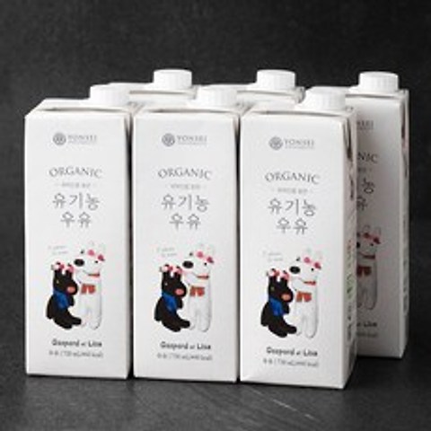 연세우유 국제인증 받은 유기농 우유, 6개, 730ml