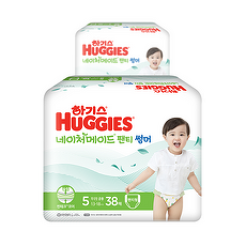 하기스 2021 네이처메이드 썸머 팬티형 기저귀 아동용 특대형 5단계(13~18kg), 76매