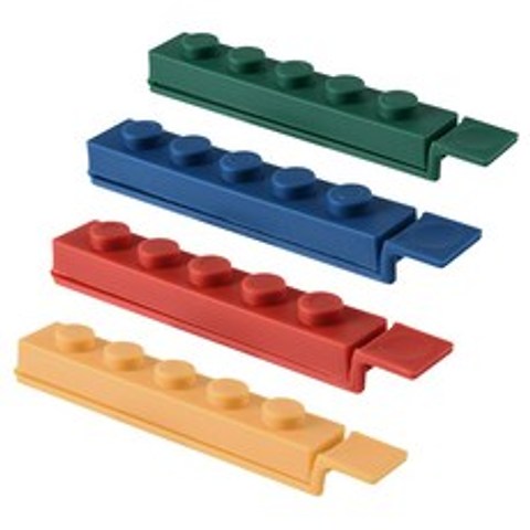 놀자리빙 블럭 다용도 클립 4종 세트, 노랑, 빨강, 파랑, 초록, 1세트