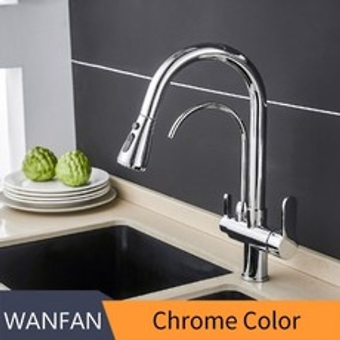 주방 수도꼭지 torneira para cozinha de parede Crane For Kitchen Water Fi ter Tap 세 가지 방법의 싱크 믹서 주방 수도꼭지 WF, 0195 크롬, 협력사