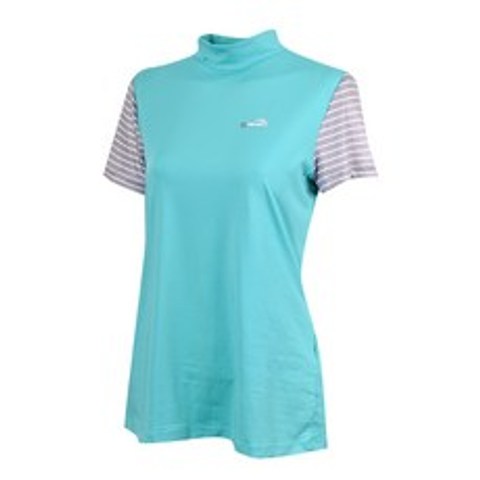 한독 여성 소매 배색 반목 골프 등산 티셔츠 W2411