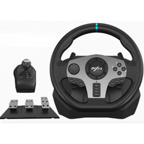 PXN PC 콘솔용 900도 레이싱휠 운전대 운전조이스틱 레이싱 핸들 유로트럭 운전게임 PS4, 1개