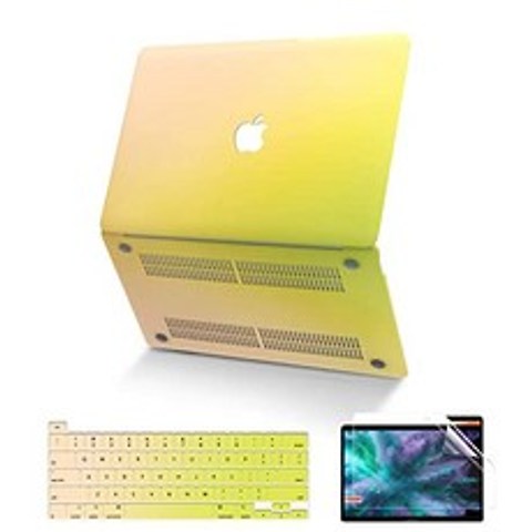MacBook Pro 16 인치 케이스 2019 릴리스 A2141 울트라 슬림 플라스틱 하드 코너 보호 쉘 커버 키보 (Rose Powder&Fluorescent Yellow), Rose Powder&Fluorescent Yellow