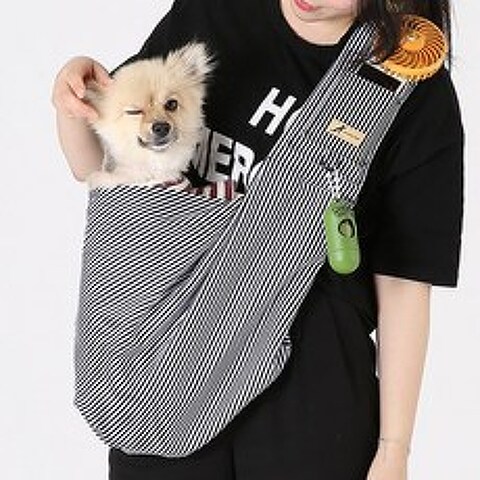 메종펫 강아지 중형견 슬링백 캔버스 스프라이트 블랙 & 화이트 모던 디자인 캐리어