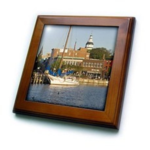 ft_90800_1 Annapolis City Docks Severn River Maryland-Us21 Jme0005-John and Lisa Merrill-Framed Tile 8 by 8-Inch, 본상품