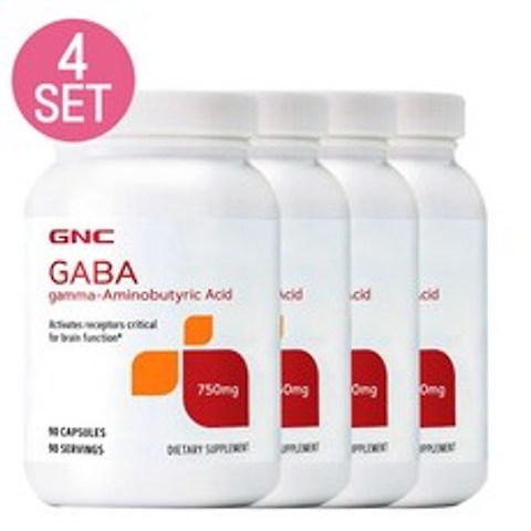 GNC [4개 SET] 가바 750 (90캡슐) GABA 750mg 90caps, 1