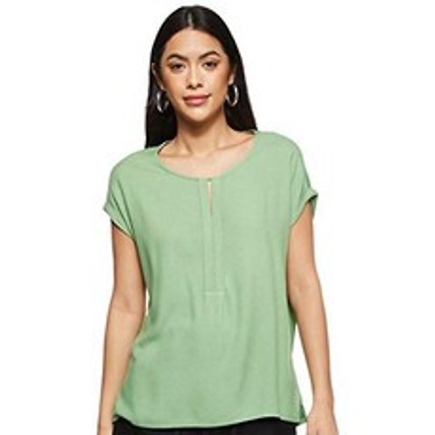 Tom Tailor Materialmix Camiseta 21173 / Sundried Turf Green M 파라 Mujer, 단일옵션