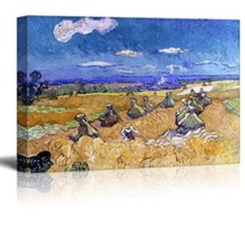 - Wheat Fields with Reaper Auvers by Vincent Van Gogh - Canv (32