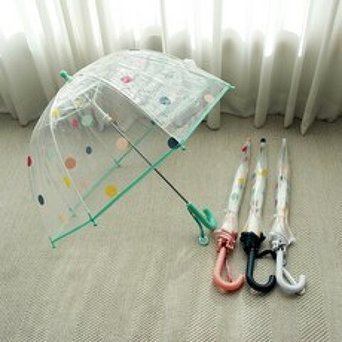 유아 컬러 도트 돔형 우산