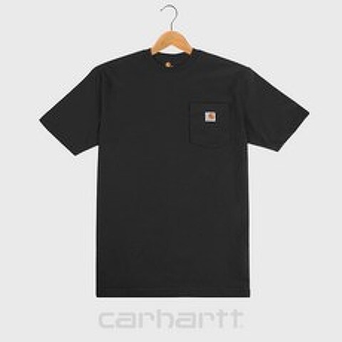 Carhartt 남여 공용 반팔 포켓 티셔츠 K87 블랙