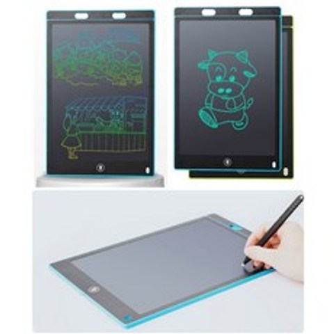 저장되는 LCD 전자메모 스마트보드 매직노트 전자노트 칠판 그림판 드로잉 패드, LCD신형필기 메모패드12인치-칼라랜덤