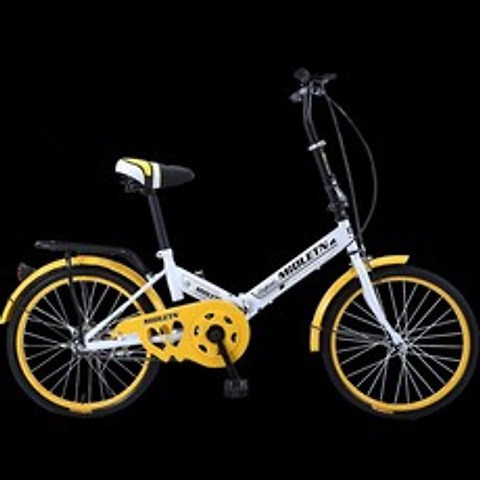 초경량 접이식 미니 바퀴 휴대용 듀얼 브레이크 사이클 자전거, 20인치cm, 20인치 저급 백황