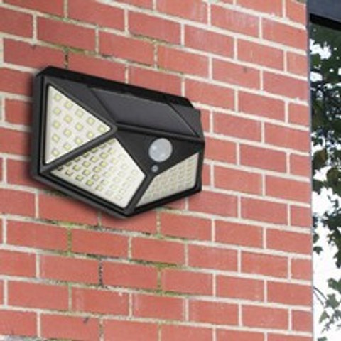 태양광 센서등 충전식 100구LED 외부형 벽부등 주광색