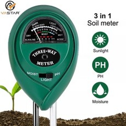 산도계 측정기 당도계 감지 체크토양 pH 테스터 3 in 1 PH 가벼운 수분 산도 테스터 토양 테스터 수분 식물 토양 테스터 키트 꽃