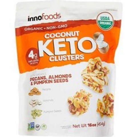 맛있는 유기농 코코넛 키토 다이어트 시리얼 견과류 과자 Organic Coconut Keto Clusters