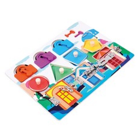 JC 모양 색깔 일치하는 아이를위한 수수께끼 장난감 게임 2 ~ 4 세 유아를위한 조기 교육 학습 장난감 나무 래치, 30x22.5cm, 목재, 다색
