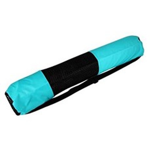 YogaAccessories Large Nylon Zippered Yoga Mat Bag, Aqua Green_One Size, Aqua Green