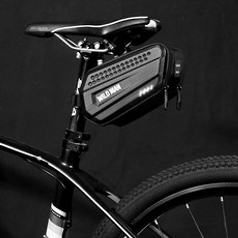 WILDMAN 자전거 반사식 새들 리어 툴 백 12L MTB 휴대 전화 케이스 사이클링 시트 포스트 테일 하드 백자전거 가방, 01 Black, 01 1.2L