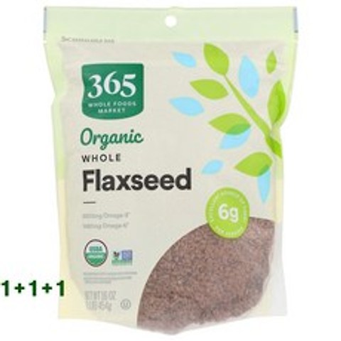 (미국) 1+1+1 홀푸드마켓 통 아마씨 454g 총3팩 365 by Whole Foods Market Organic Flaxseed Whole