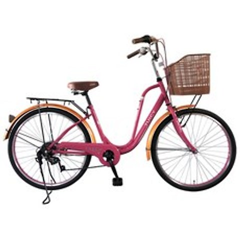 지멘스 클래식자전거 프레쉬26인치 7단 알루미늄핸들 여성용, 175cm, 프레쉬26인치 핑크/빈티지오렌지_미조립박스(공구미포함)
