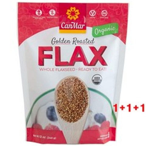 (미국) 1+1+1 캔마 구운 통 아마씨 340g 총3팩 CanMar Organic Flaxseed (12oz/340g)