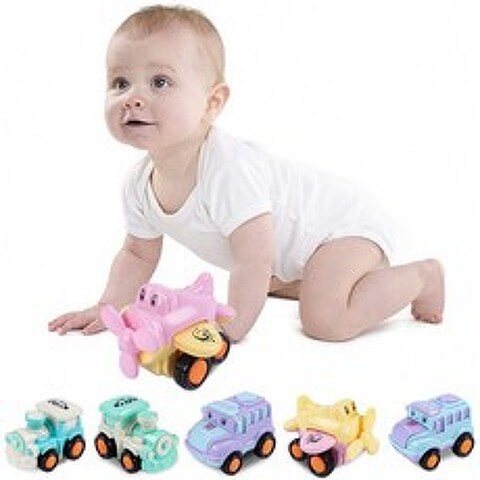 UNIH 유아용 자동차 완구 12~18개월 아기 교통 차량 장난감 세트 만화 비행기 기차 만 1세~2세 유아용 장난감 버스:, 단일옵션