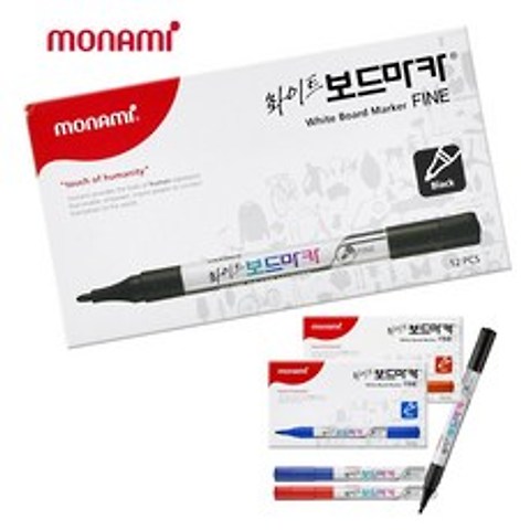 [영번지몰] 모나미 세밀한 필기 슬림한 보드마카 FINE, 12개입, 검정_1다스(1mm)
