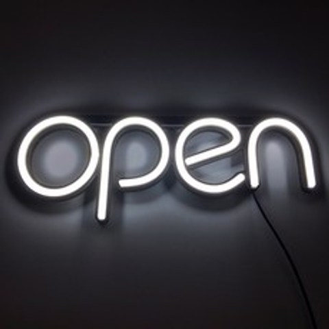 디카펠라 LED 네온사인 OPEN 오픈 개업간판 네온싸인 영업중, 하얀, 상세페이지 참조, 상세페이지 참조