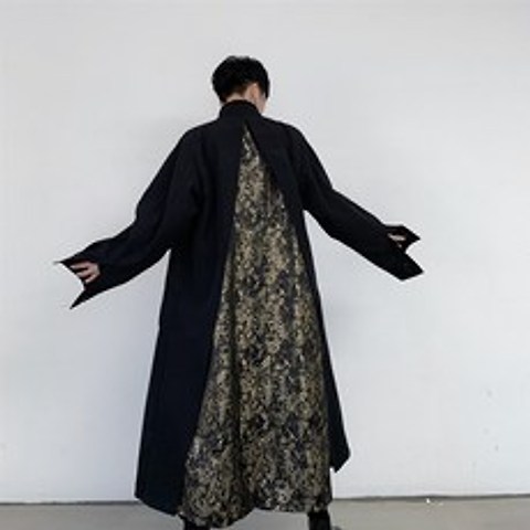 남자 가을 유니크 프린스 스트릿 패션 백 디자인 코트