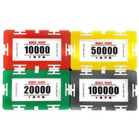 국제규격 사각 고액권 포커칩 카지노칩 세트 1P, 사각카지노칩 10.000 레드