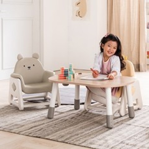 리바트 뚜뚜 높이조절 아이책상 의자세트(병아리1 베어1), 단일옵션