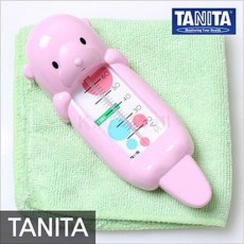 타니타 귀여운 수달 탕온계 - 아기 목욕용/물온도체크, 핑크, 없음