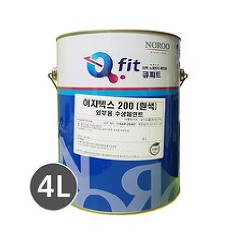 노루페인트 수성 외부용 페인트 이지텍스 200 수성페인트 4L, 화이트