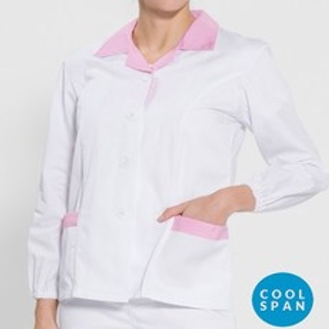 그랜드유니폼 긴팔 TC45수(여름용)쿨스판 위생복 셔츠(여성용)핑크체크(FS-120)
