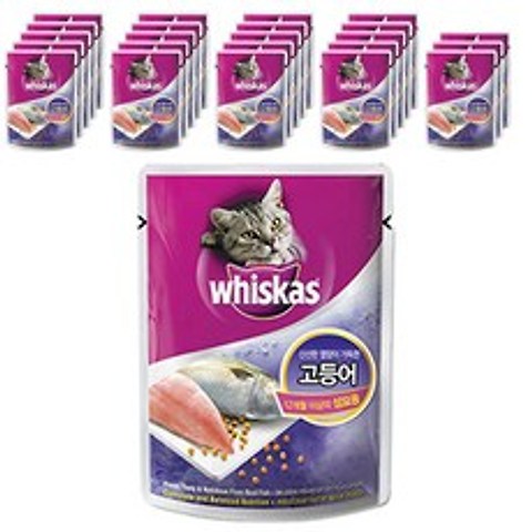 위스카스 고양이 주식 파우치 고등어, 24개, 85g