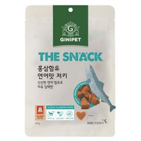 지니펫 더스낵 홍삼함유 저키 강아지간식 80g, 연어맛, 1개