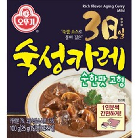 오뚜기 3일 숙성카레 순한맛 고형, 100g, 1개