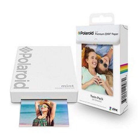 폴라로이드 Mint Printer 스마트폰 포토 프린터 화이트 + 인화지 20p, POLMP02