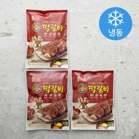 롯데햄 의성마늘 떡갈비 (냉동), 250g, 3개