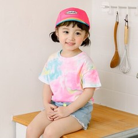 라라아망 아동용 형광 물나염 티셔츠