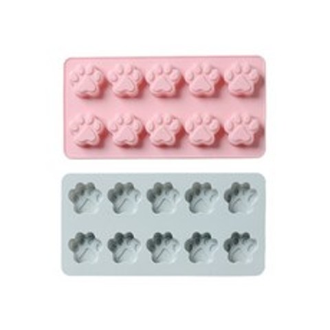 유앤미 실리콘 수제 아이스크림 몰드 BG004 2종 세트, 고양이발(핑크, 블루), 1세트