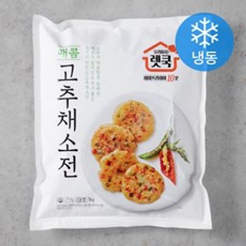 렛쿡 매콤 고추채소전 (냉동), 1kg, 1개