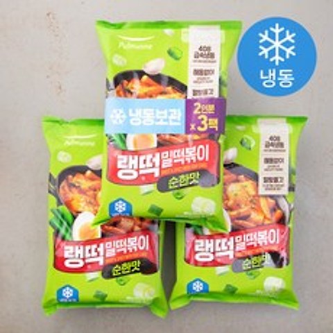 풀무원 랭떡 밀떡볶이 순한맛 2인분 (냉동), 480g, 3개