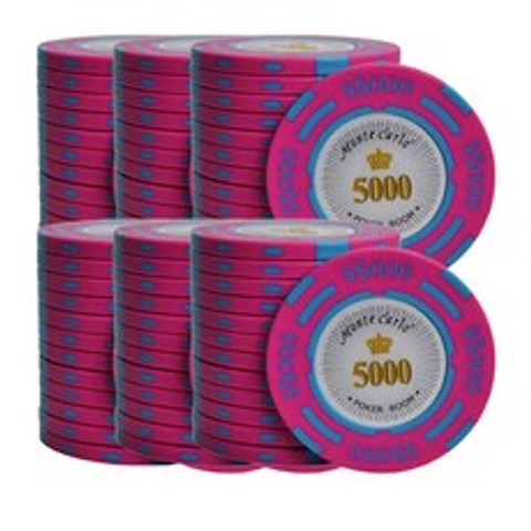 국제규격 고급 라스베거스 몬테카를로 숫자 포커칩 100p, 5000