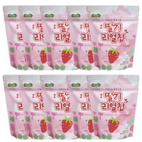 몬스터농장 동결건조 딸기 리얼칩 15g, 딸기맛, 10개